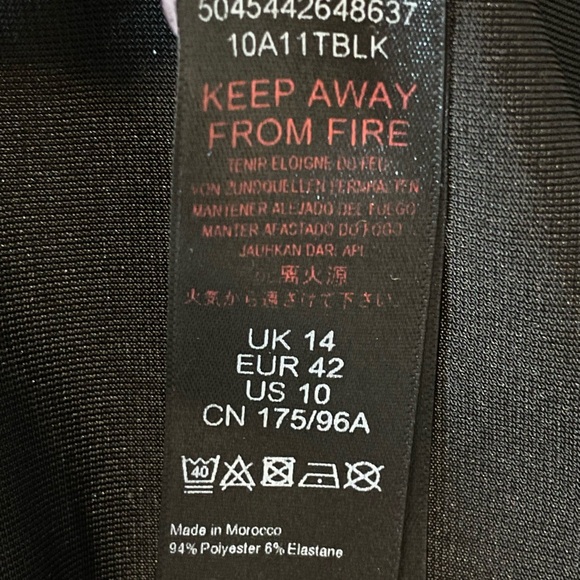 TOPSHOP black dress long sleeve rhinestone studded 10 NWT - Picture 4 of 9